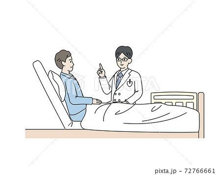 入院　男性　患者　説明する医師 72766661