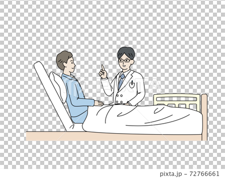 入院　男性　患者　説明する医師 72766661