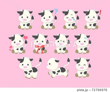 牛イラスト素材 Cow Illustration Materialのイラスト素材