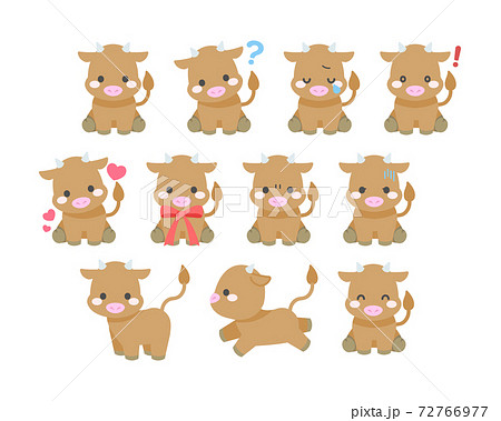 牛イラスト素材 Cow Illustration Materialのイラスト素材