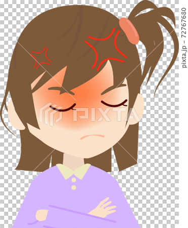 Illustration of the upper body of an angry cute girl Illustration of the upper body of an angry cute girl 72767680