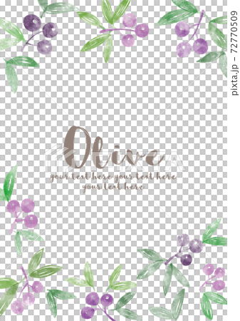 橄欖色框_水彩 72770509