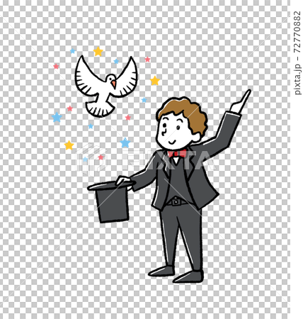 Illustration of a magician doing magic 72770882