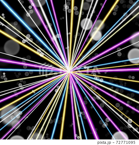 キラキラ黒背景のカラフルなウニフラッシュの背景イメージ 72771095