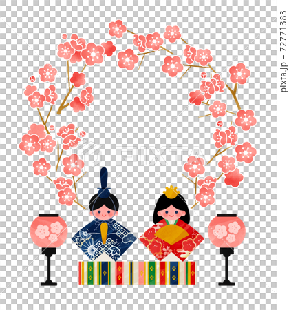 Hinamatsuri vector hand-drawn illustration flower frame Hinamatsuri vector hand-drawn illustration flower frame 72771383