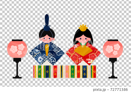 雛祭り ベクター手描きイラスト 雛祭り ベクター手描きイラスト 72771386