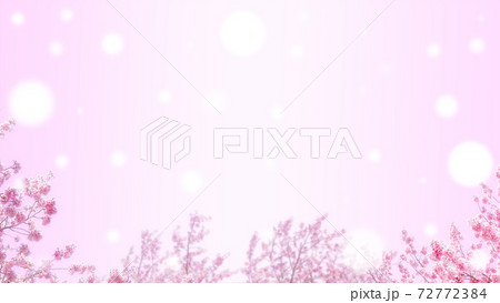 桜とピンクの背景 白い丸ボケ 新春 春の催しのバナー背景 暖かさのあるコピースペース 8kサイズ のイラスト素材