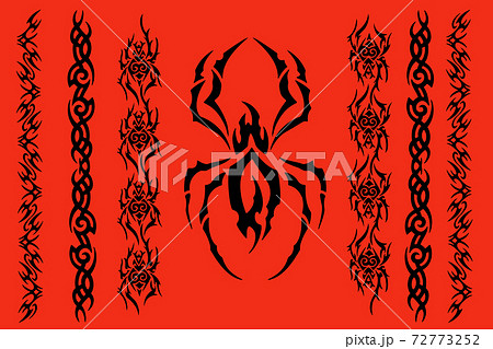 蜘蛛タトゥーデザインのイラスト素材