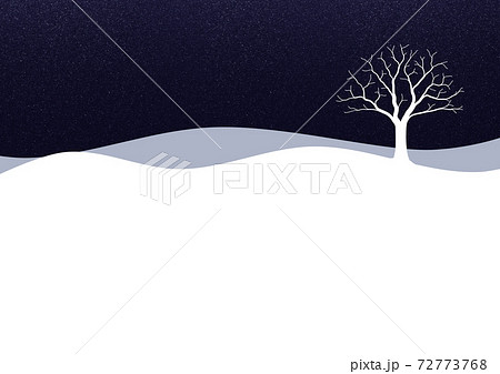 一本の木がある雪景色のイラスト 3 72773768