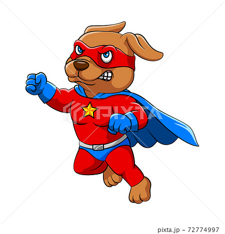 The big dog with the red costume and blue cloak... - Stock Illustration  [72774997] - PIXTA