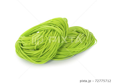 green noodles an isolated on white background green noodles an isolated on white background 72775712