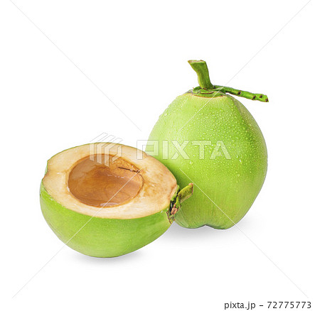 water drop green coconut isolated on white background 72775773