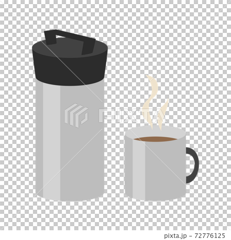 タンブラーとコーヒーカップに入ったコーヒーのイラスト のイラスト素材