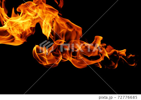 movement of fire flames isolated on black background. movement of fire flames isolated on black background. 72776685