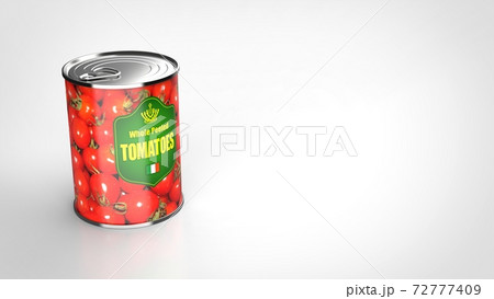 tomato can white background one left angled 3d 72777409