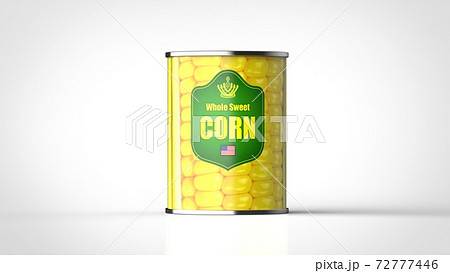 corn can white background one center front 3d 72777446