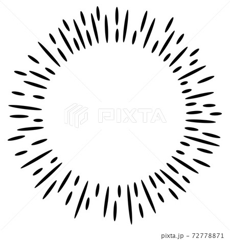 Starburst, sunburst  hand drawn. Design Element Fireworks Black Rays. Comic explosion effect. Radiating, radial lines. 72778871