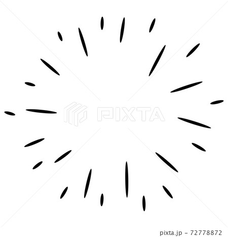 Starburst, sunburst  hand drawn. Design Element Fireworks Black Rays. Comic explosion effect. Radiating, radial lines. 72778872
