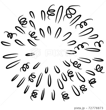 Starburst, sunburst  hand drawn. Design Element Fireworks Black Rays. Comic explosion effect. Radiating, radial lines. 72778873