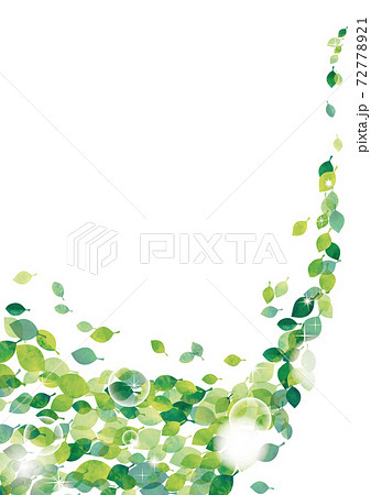 水彩風 流れる新緑とキラキラ木漏れ日 縦 のイラスト素材
