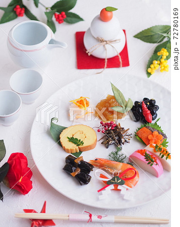お正月 オシャレなワンプレートおせち料理 の写真素材
