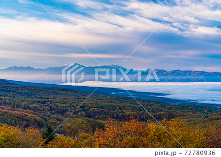 （長野県）蓼科ビーナスライン　女の神展望台から望む南アルプス 72780936