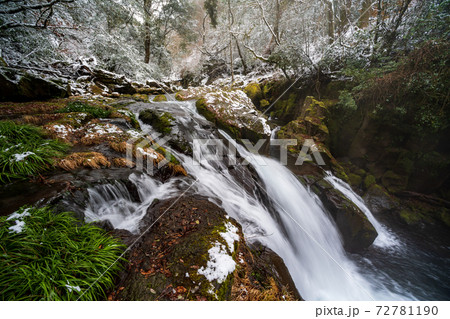 冬の菊池渓谷の雪と氷の風景 冬の菊池渓谷の雪と氷の風景 72781190