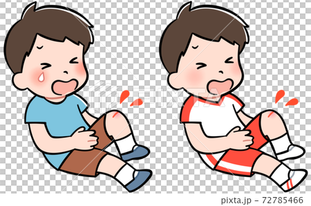 怪我をしている男の子2種 72785466