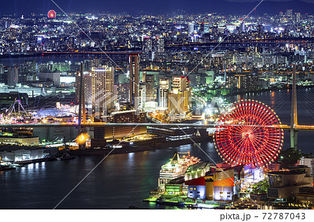 大阪　都市景観　天保山方面　 72787043