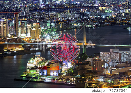大阪　都市景観　天保山方面　 72787044