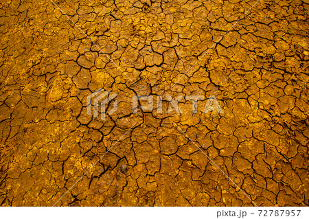 cracked clay ground into the dry season 72787957