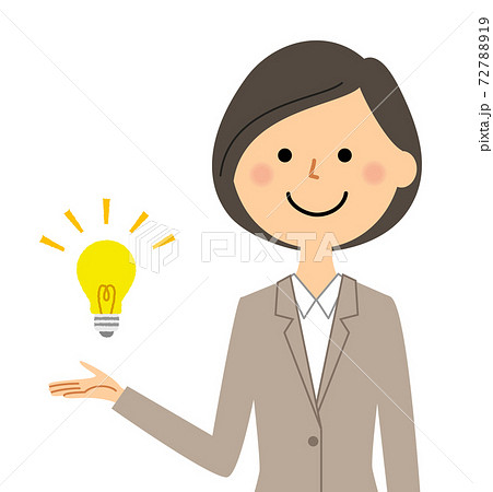 提案するスーツの女性のイラスト素材