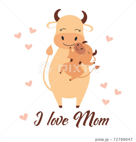 greeting card for mothers day with cows greeting card for mothers day with cows 72789047