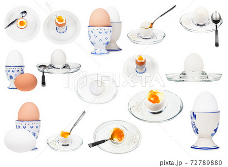 collection from various boiled eggs isolated 72789880