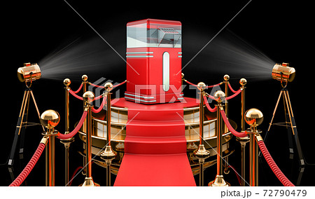 Podium with popcorn maker, 3D rendering 72790479