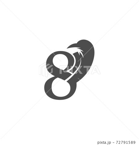 Number 8 and crow combination icon logo design 72791589