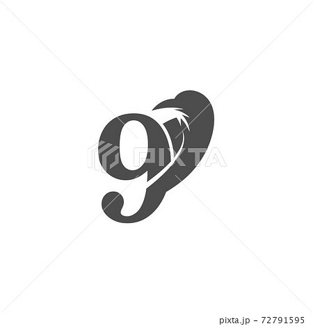 Number 9 and crow combination icon logo design Number 9 and crow combination icon logo design 72791595