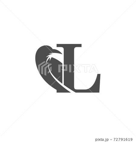 Letter L and crow combination icon logo design Letter L and crow combination icon logo design 72791619