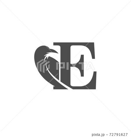 Letter E and crow combination icon logo design 72791627