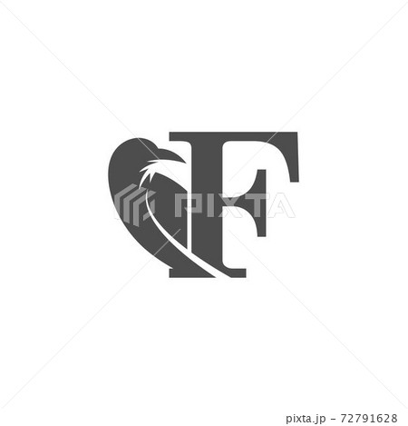 Letter F and crow combination icon logo design Letter F and crow combination icon logo design 72791628