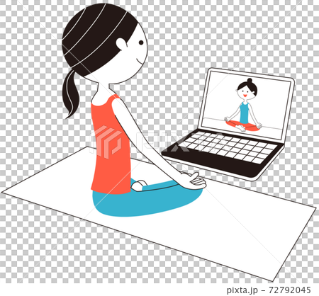 A Woman Doing Ska Asana An Easy Pose While Stock Illustration