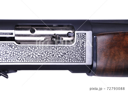 Shotgun trigger mechanism isolated on white background Shotgun trigger mechanism isolated on white background 72793088