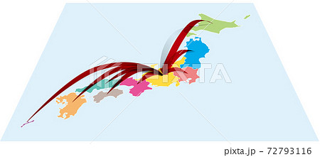 全国から中部地方へ日本地図aに立体的な矢印 ベクターイラスト背景透明のイラスト素材 全国から中部地方へ日本地図aに立体的な矢印 ベクターイラスト背景透明のイラスト素材