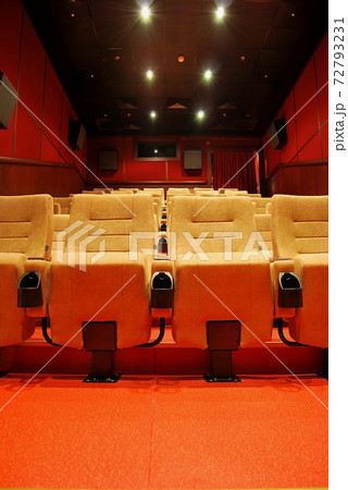 Modern cinema hall empty and beige comfortable seats Modern cinema hall empty and beige comfortable seats 72793231
