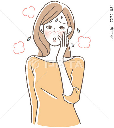 暑がる女性 72794084