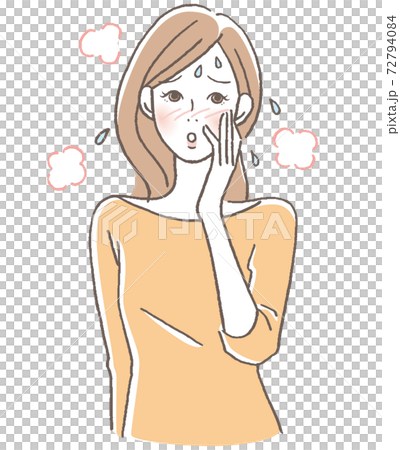 暑がる女性 72794084