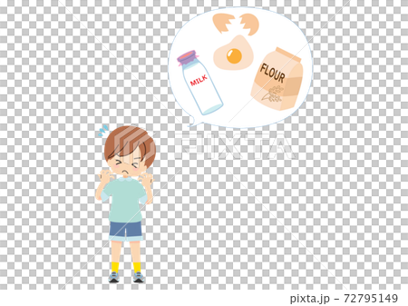 アレルギーで痒がる子供 72795149