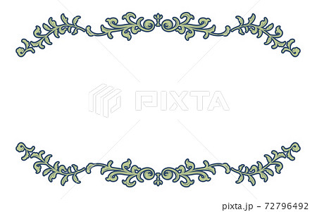 フレーム素材 手描きのナチュラルなリーフフレームのイラスト素材