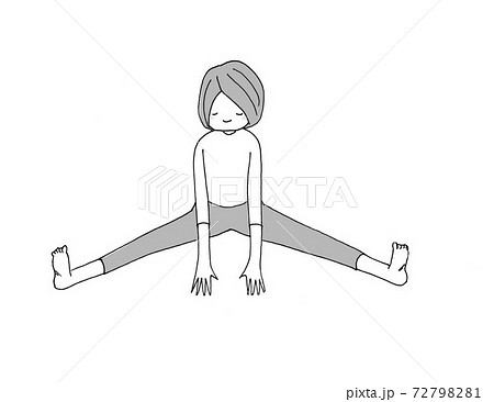 ヨガ 開脚のポーズのイラスト素材