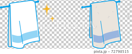 新しいフェイスタオルと古いフェイスタオルのイラスト素材
